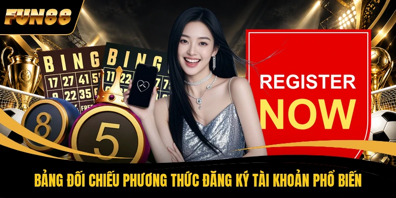 Bảng đối chiếu phương thức đăng ký tài khoản phổ biến