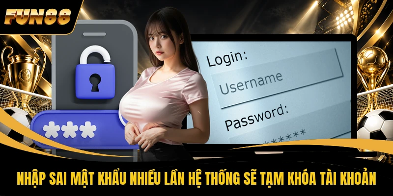 2 ĐĂNG NHẬP FUN88 Nhập sai mật khẩu nhiều lần hệ thống sẽ tạm khóa tài khoản