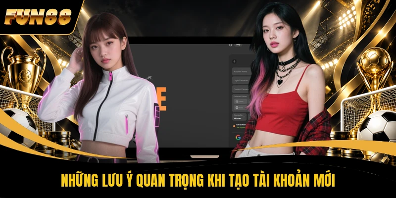 Những lưu ý quan trọng khi tạo tài khoản mới